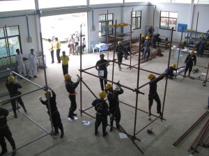 造船足場とびミャンマー人技能実習生トレーニング